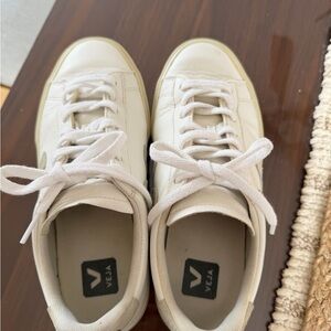 Veja Cream Lace-Up Sneakers